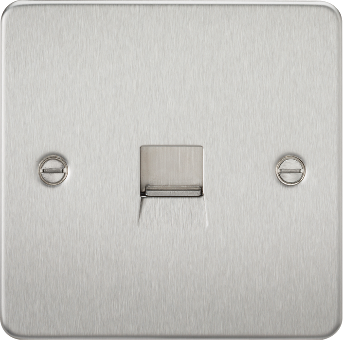 Flat Plate Telephone master socket - brushed chrome