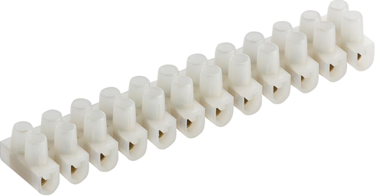 3A 12-Way Terminal Block (PA66) - Natural Colour