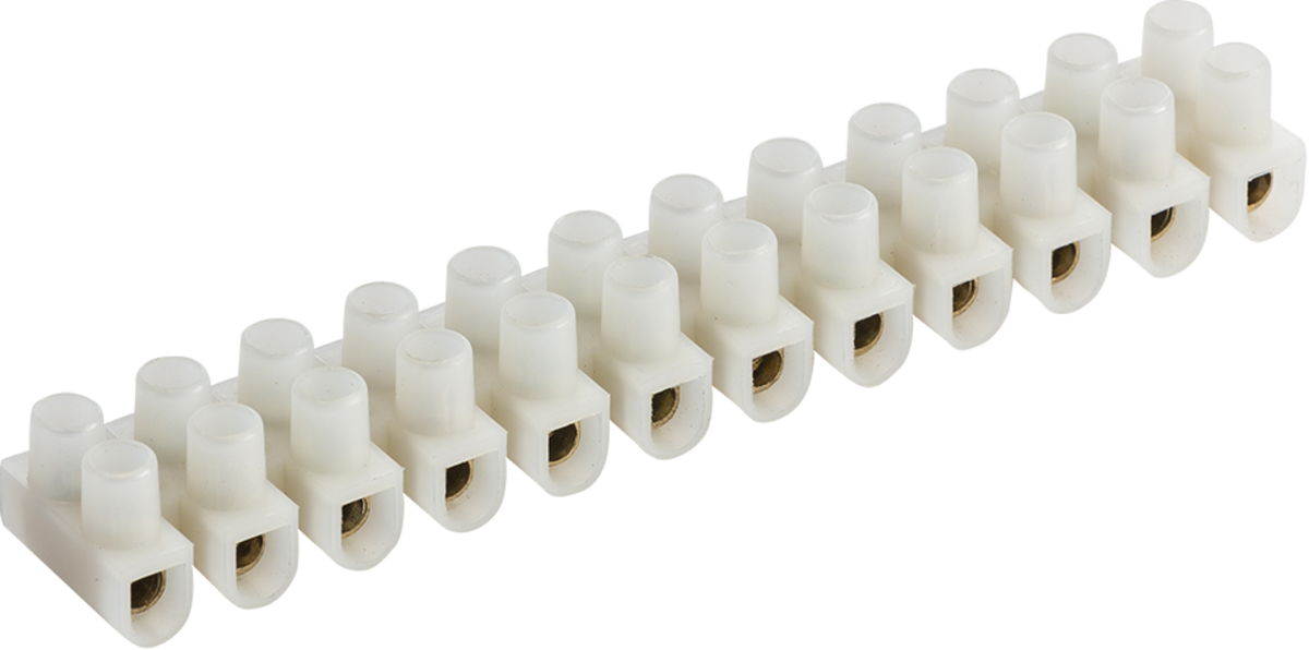 15A 12-Way Terminal Block (PA66) - Natural Colour