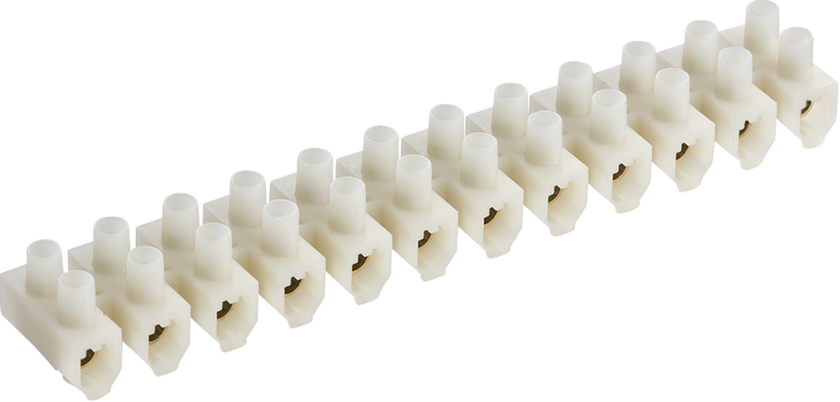 60A 12-Way Terminal Block (PA66) - Natural Colour