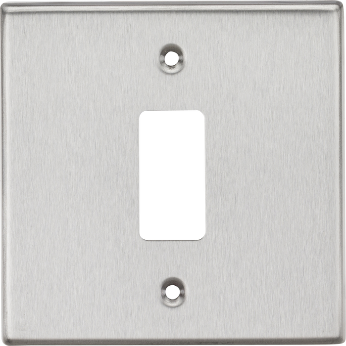 1G Grid Faceplate - Square Edge Brushed Chrome