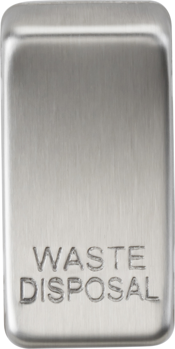 Switch cover "marked WASTE DISPOSAL" - brushed chrome