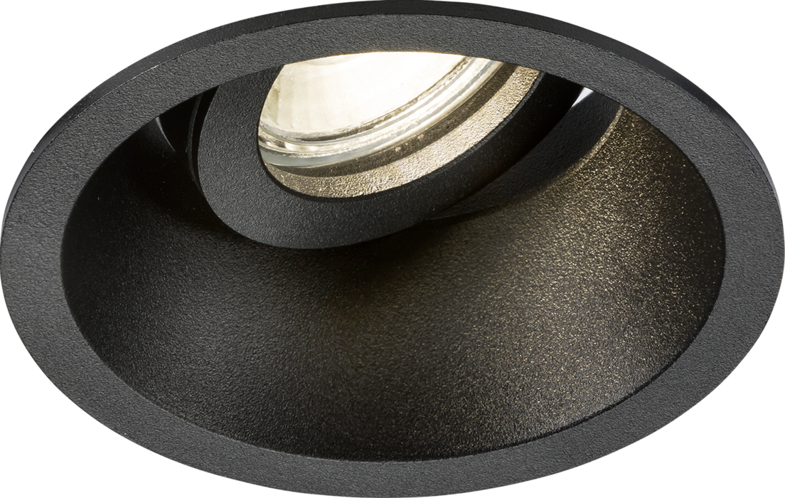 Dipa Single Tilt Round Anti-Glare Downlight Black