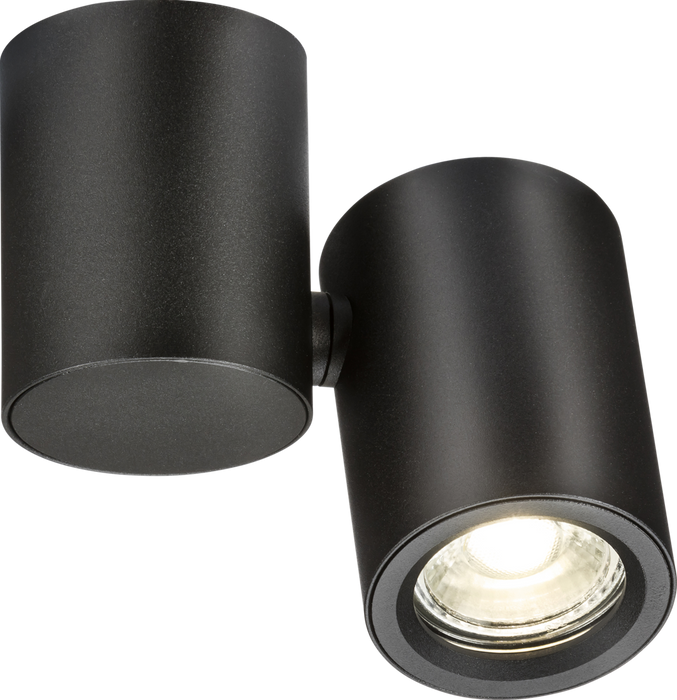 Dee Single Surface Adjustable Round Spotlight Black